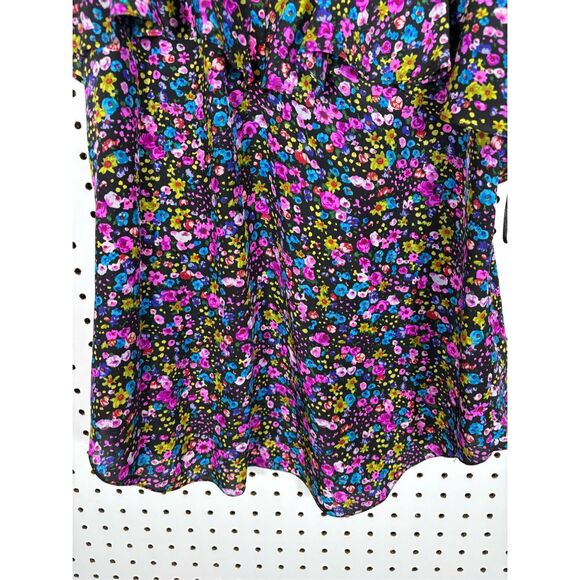 Rebecca Taylor colorful floral ruffle tank top silk blouse size 0 - Picture 3 of 7